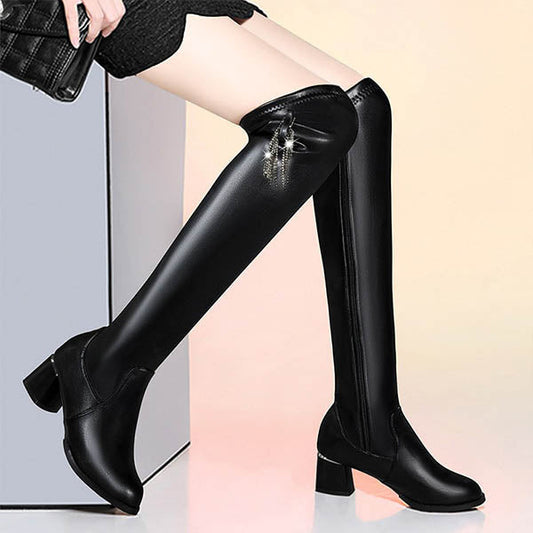 40 % de réduction✨Série Automne-Hiver✨Bottes chaudes en cuir pour femmes✨Look Slim