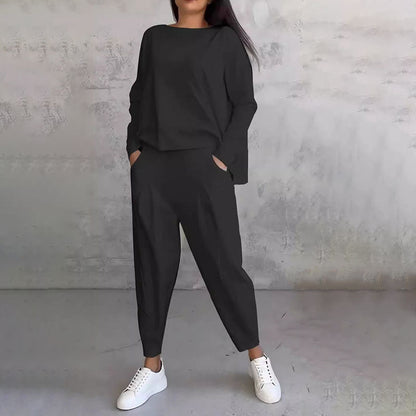 Mode, Loisirs ✨Ensemble 2 pièces manches longues avec col rond et pantalon